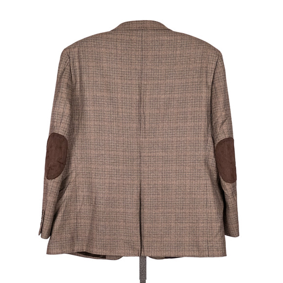 Saddlebred Classic Plaid Lambswool Blend Blazer w/ Elbow Patches 50 REG Academia - Picture 1 of 9